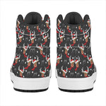 Santa Claus Deer Pattern Print High Top Leather Sneakers
