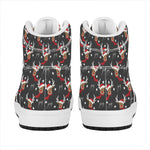 Santa Claus Deer Pattern Print High Top Leather Sneakers