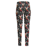 Santa Claus Deer Pattern Print High-Waisted Pocket Leggings