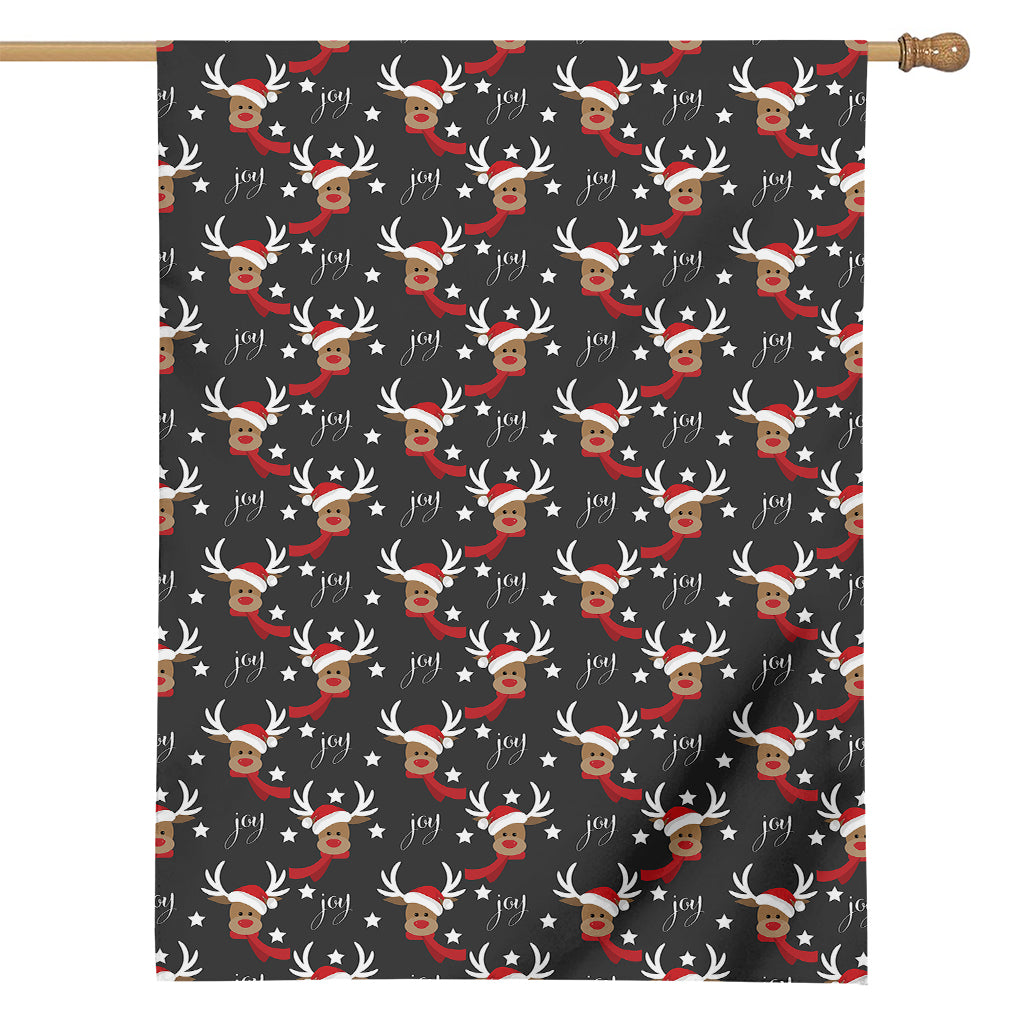 Santa Claus Deer Pattern Print House Flag