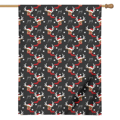 Santa Claus Deer Pattern Print House Flag
