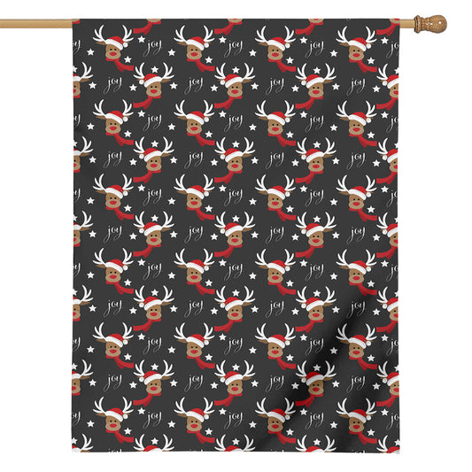 Santa Claus Deer Pattern Print House Flag