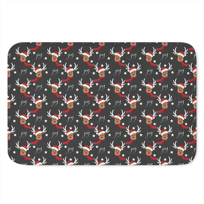 Santa Claus Deer Pattern Print Indoor Door Mat