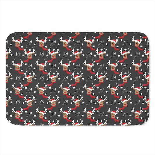 Santa Claus Deer Pattern Print Indoor Door Mat
