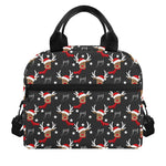 Santa Claus Deer Pattern Print Insulated Lunch Bag