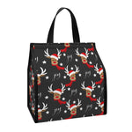 Santa Claus Deer Pattern Print Insulated Lunch Tote