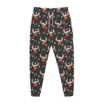 Santa Claus Deer Pattern Print Jogger Pants