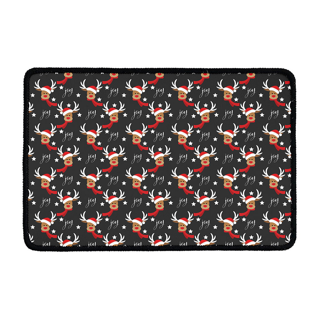 Santa Claus Deer Pattern Print Kitchen Mat