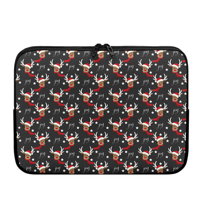 Santa Claus Deer Pattern Print Laptop Sleeve