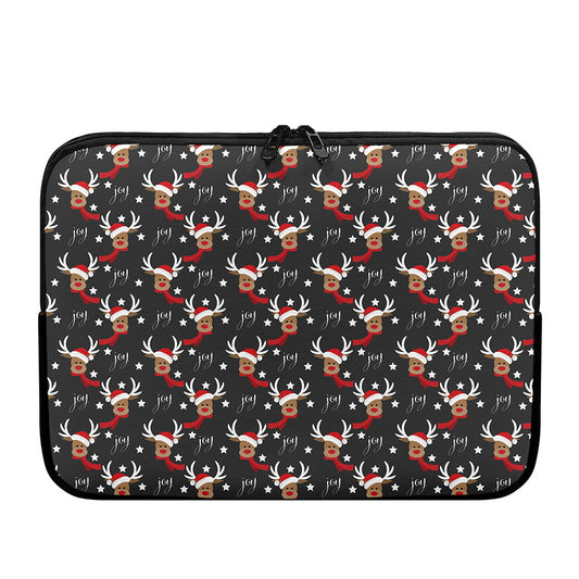 Santa Claus Deer Pattern Print Laptop Sleeve