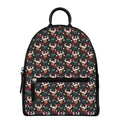 Santa Claus Deer Pattern Print Leather Backpack