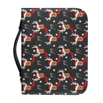 Santa Claus Deer Pattern Print Leather Bible Cover