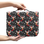 Santa Claus Deer Pattern Print Leather Bible Cover