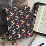 Santa Claus Deer Pattern Print Leather Bible Cover