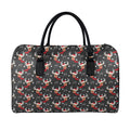 Santa Claus Deer Pattern Print Leather Duffel Bag