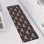 Santa Claus Deer Pattern Print Long Kitchen Mat