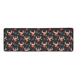 Santa Claus Deer Pattern Print Long Kitchen Mat