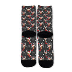Santa Claus Deer Pattern Print Long Socks