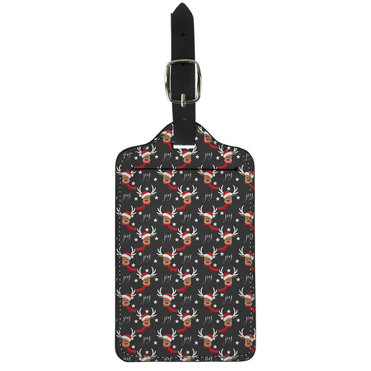 Santa Claus Deer Pattern Print Luggage Tag