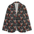 Santa Claus Deer Pattern Print Men's Blazer