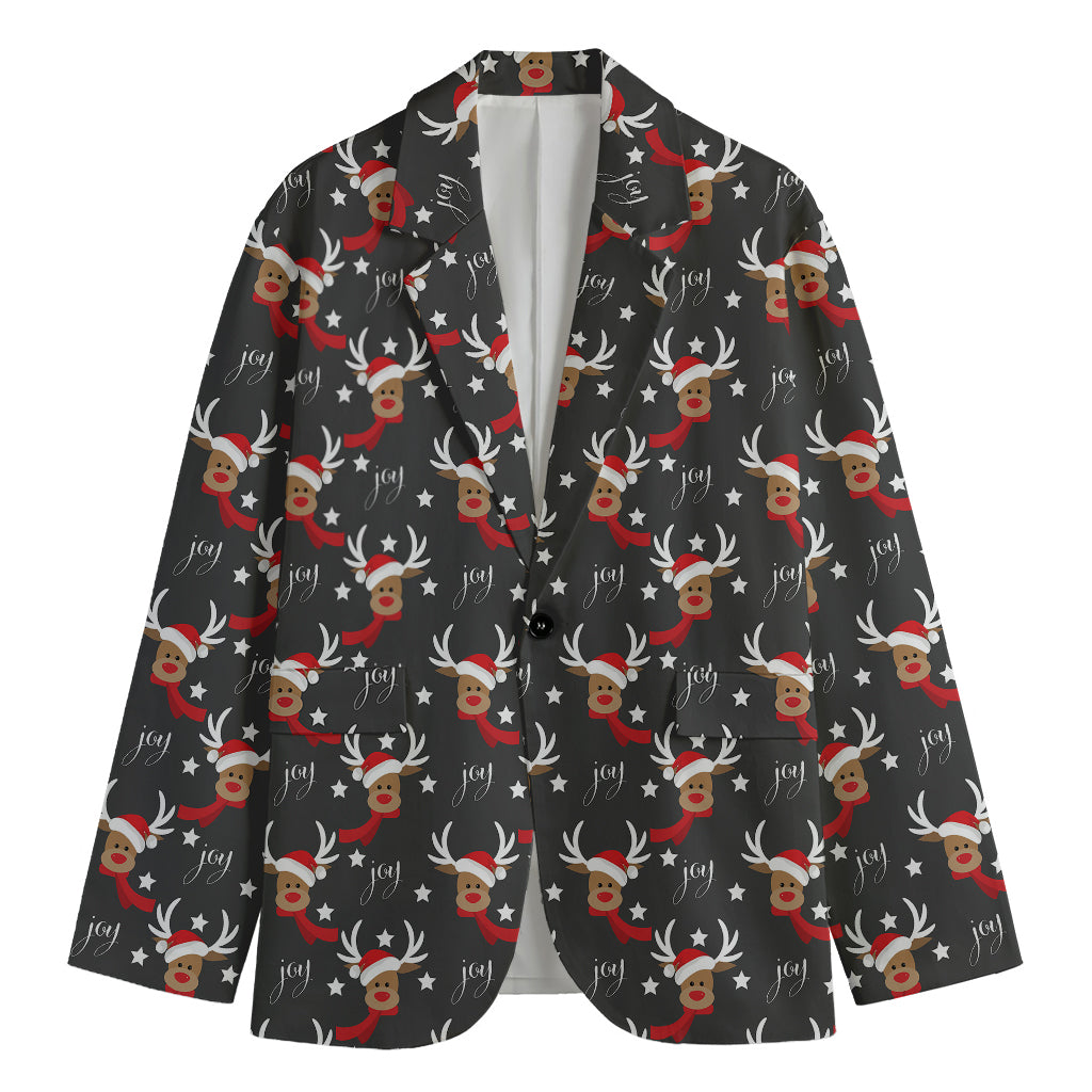 Santa Claus Deer Pattern Print Men's Blazer
