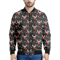 Santa Claus Deer Pattern Print Men's Bomber Jacket