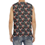 Santa Claus Deer Pattern Print Men's Fitness Tank Top