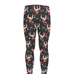 Santa Claus Deer Pattern Print Men's leggings