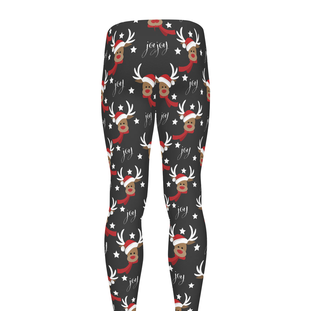 Santa Claus Deer Pattern Print Men's leggings