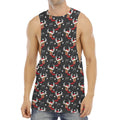 Santa Claus Deer Pattern Print Men's Muscle Tank Top