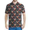 Santa Claus Deer Pattern Print Men's Polo Shirt