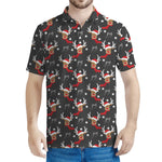 Santa Claus Deer Pattern Print Men's Polo Shirt