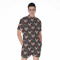 Santa Claus Deer Pattern Print Men's Romper