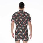 Santa Claus Deer Pattern Print Men's Rompers