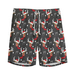 Santa Claus Deer Pattern Print Men's Sports Shorts