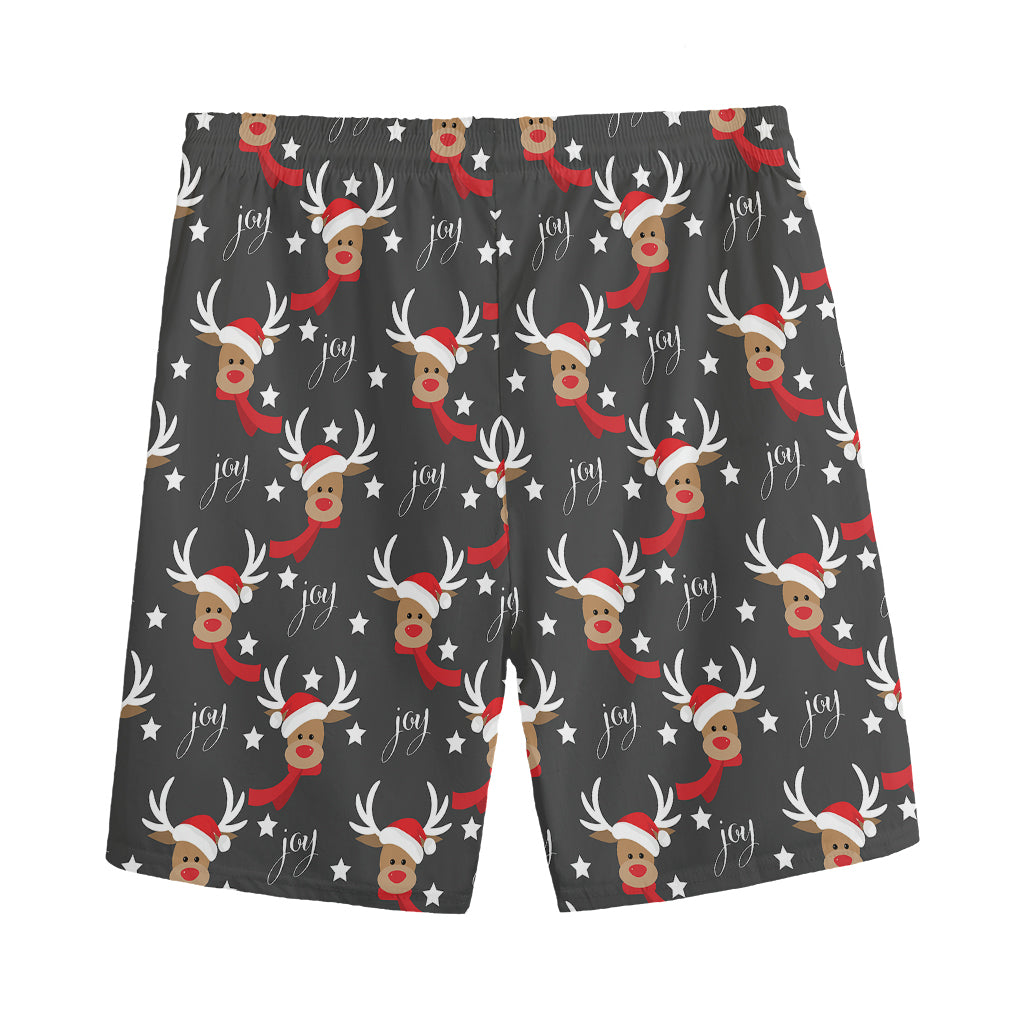 Santa Claus Deer Pattern Print Men's Sports Shorts