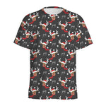 Santa Claus Deer Pattern Print Men's Sports T-Shirt