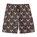 Santa Claus Deer Pattern Print Men's Swim Trunks