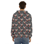 Santa Claus Deer Pattern Print Men's Velvet Pullover Hoodie