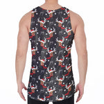 Santa Claus Deer Pattern Print Men's Velvet Tank Top