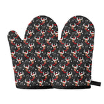 Santa Claus Deer Pattern Print Oven Mitts
