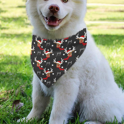 Santa Claus Deer Pattern Print Over The Collar Dog Bandana