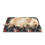 Santa Claus Deer Pattern Print Pet Cooling Mat Cover
