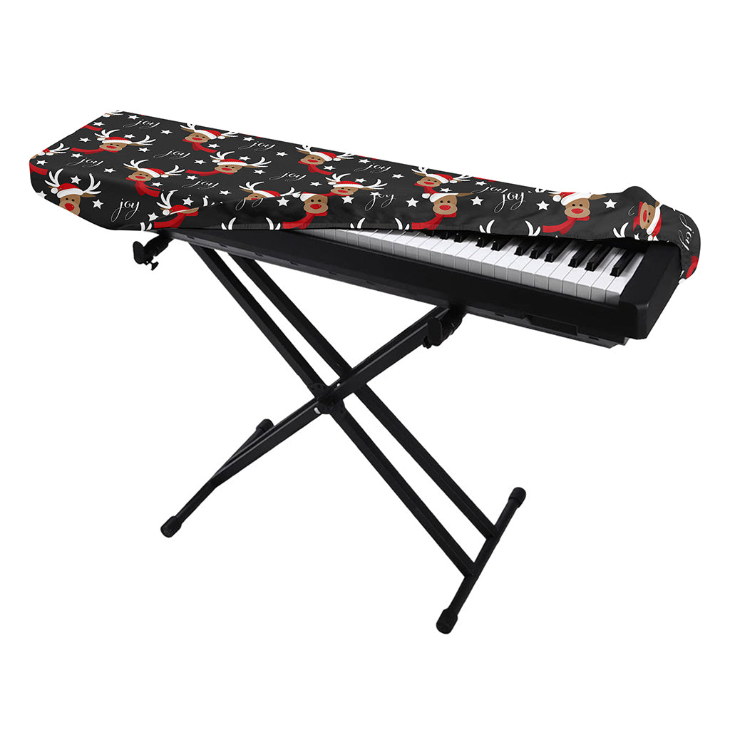 Santa Claus Deer Pattern Print Piano Keyboard Cover