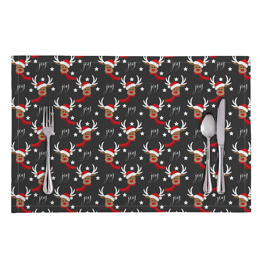 Santa Claus Deer Pattern Print Placemat