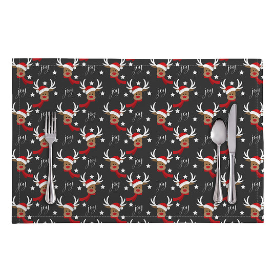 Santa Claus Deer Pattern Print Placemat