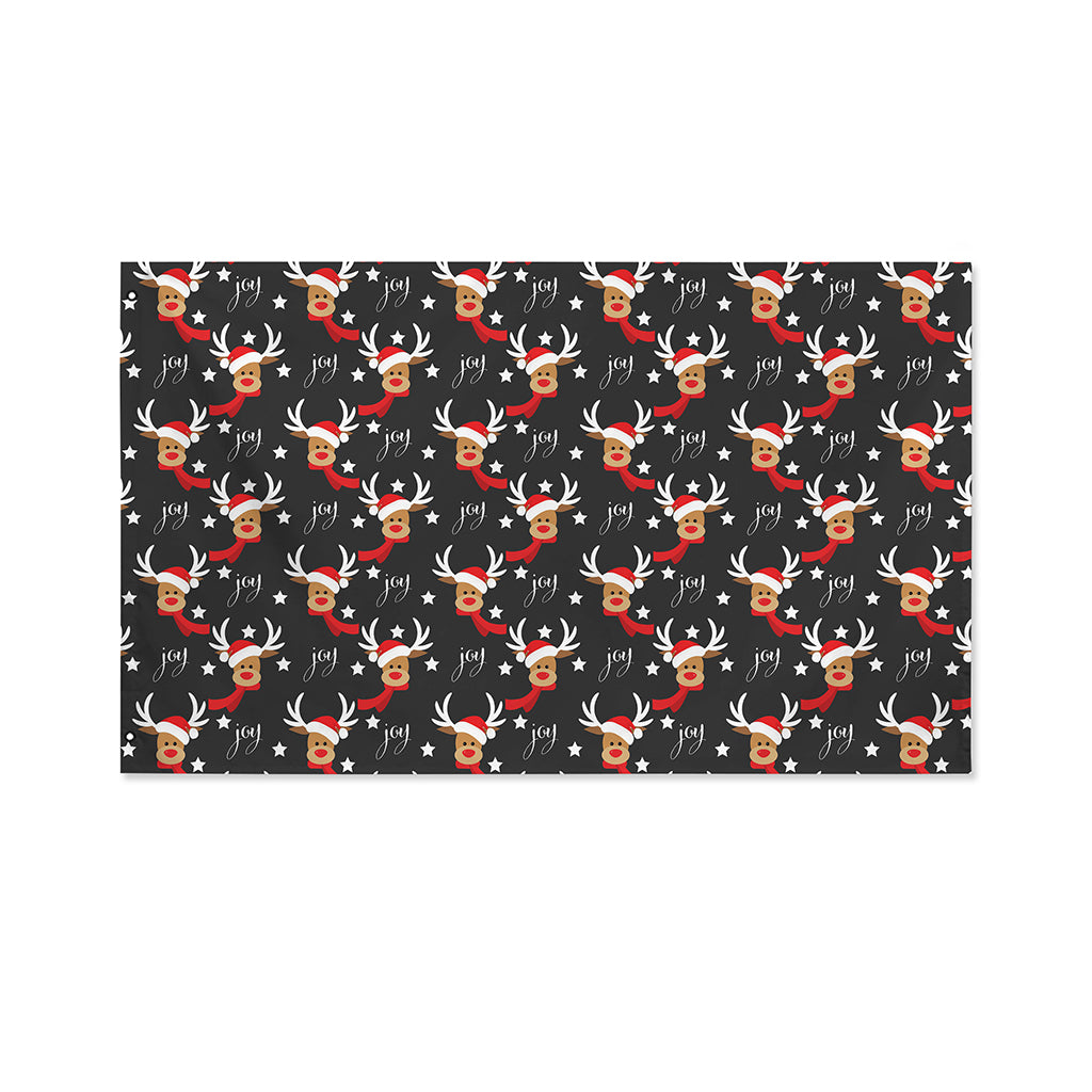 Santa Claus Deer Pattern Print Polyester Flag