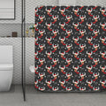 Santa Claus Deer Pattern Print Polyester Shower Curtain