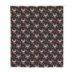 Santa Claus Deer Pattern Print Polyester Shower Curtain