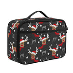 Santa Claus Deer Pattern Print Portable Lunch Bag